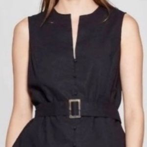 Who What Wear Black Sleeveless Top